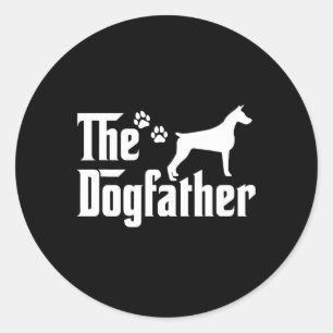 Sticker Rond Le Dogfather Tee Fête des pères Cadeau Papa - Amou