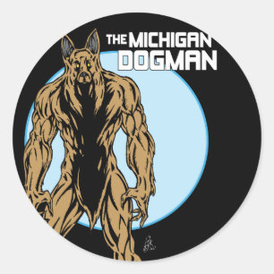 Sticker Rond Le Dogman du Michigan