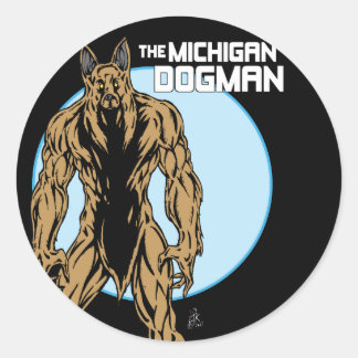 Sticker Rond Le Dogman du Michigan