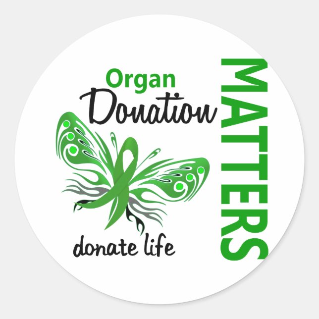 Sticker Rond Le don d'organes papillon Hope Matters (Devant)