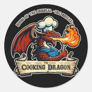 Sticker Rond Le dragon de la Cuisine