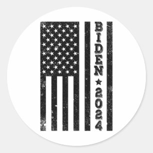Sticker Rond Le Drapeau Américain Biden Election Anti Trump 4 J