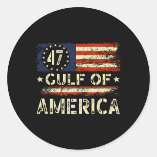 Sticker Rond Le drapeau américain du Golfe - Amérique Vintage G