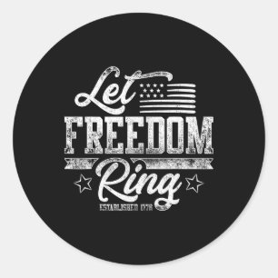 Sticker Rond Le drapeau américain laisse la liberté tourner 4 j