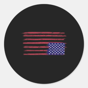 Sticker Rond Le Drapeau Américain Résiste À L'Inverse Aux États