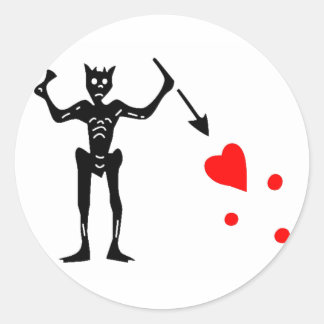 Sticker Rond Le drapeau authentique de la Barbe Noire