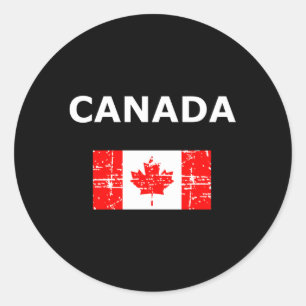 Sticker Rond Le drapeau canadien La Feuille d'érable canadienne