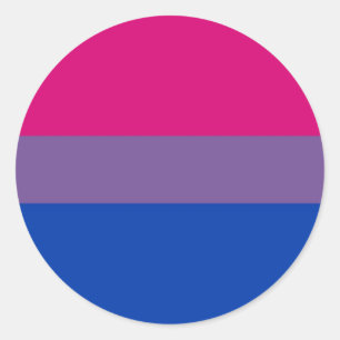 Sticker Rond Le drapeau de Bi vole pour la fierté bisexuelle
