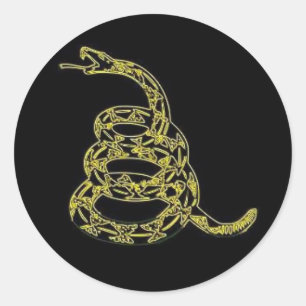 Sticker Rond Le drapeau de Gadsden, ne marchent pas sur moi,
