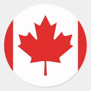 Sticker Rond Le drapeau de la Feuille d'érable du Canada