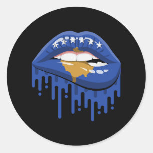 Sticker Rond Le drapeau de la fierté des lèvres du Kosovo