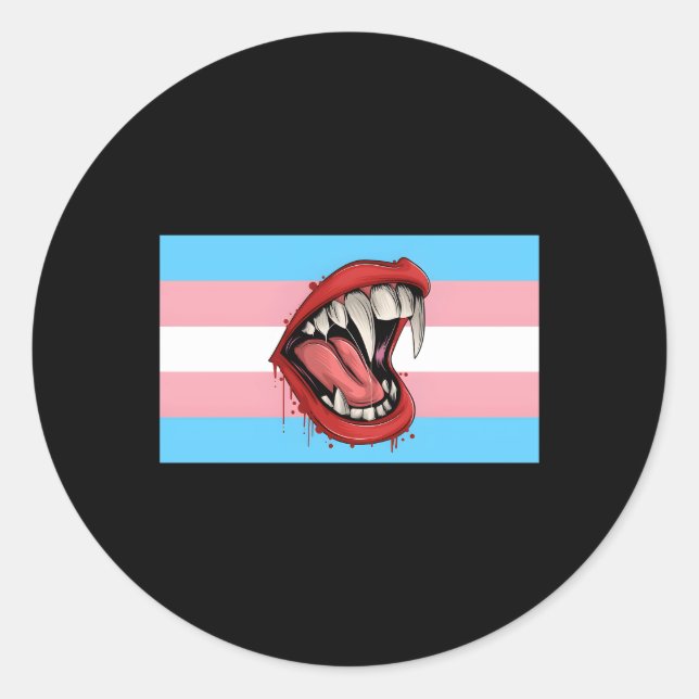 Sticker Rond Le Drapeau De La Fierté Transgenre Halloween (Devant)