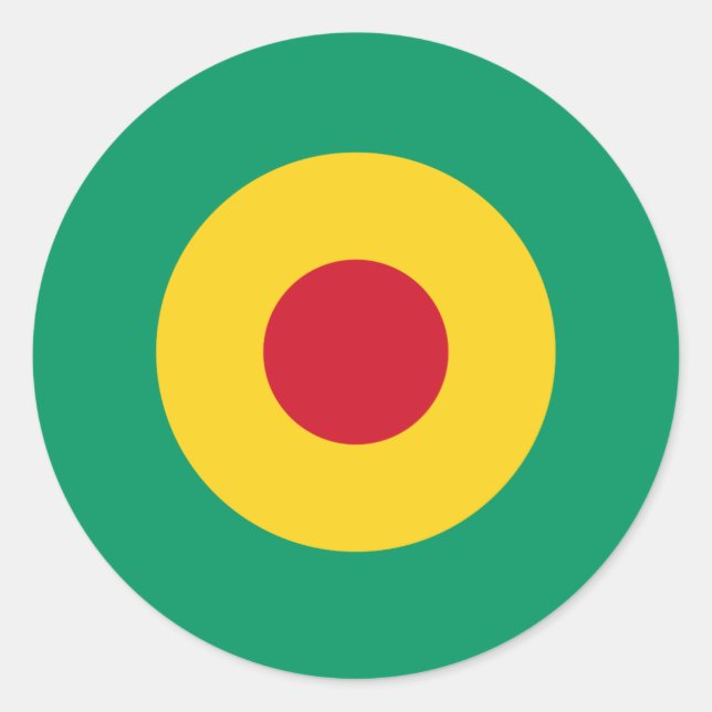 Sticker Rond Le drapeau de la Guinée rond symbole du pays armée (Devant)