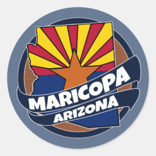 Sticker Rond Le drapeau de Maricopa Arizona a éclaté autour d