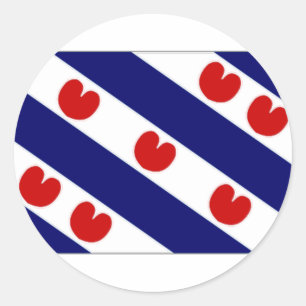 Sticker Rond Le drapeau de Pays-Bas Friesland