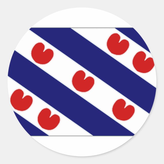 Sticker Rond Le drapeau de Pays-Bas Friesland (Devant)