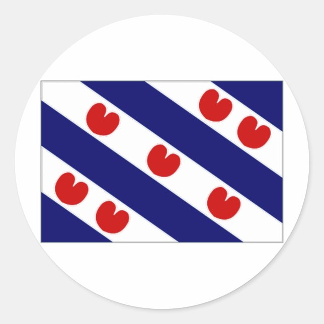 Sticker Rond Le drapeau de Pays-Bas Friesland (Devant)
