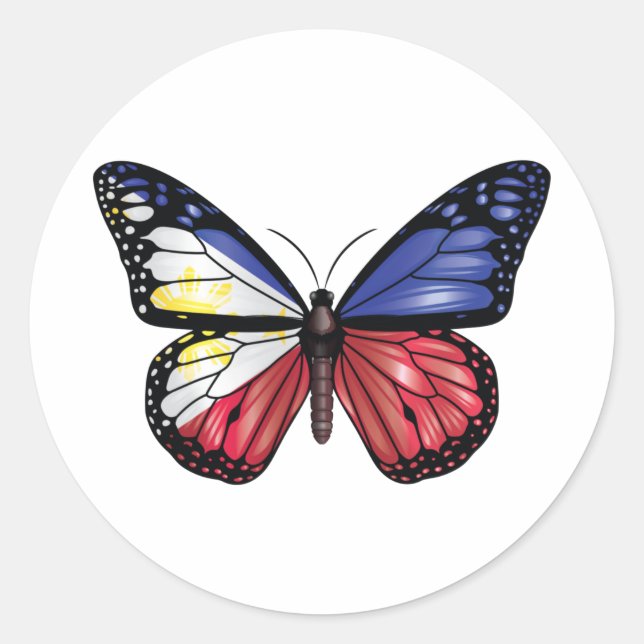 Sticker Rond Le drapeau des papillons des Philippines (Devant)