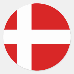 Sticker Rond Le drapeau du Danemark