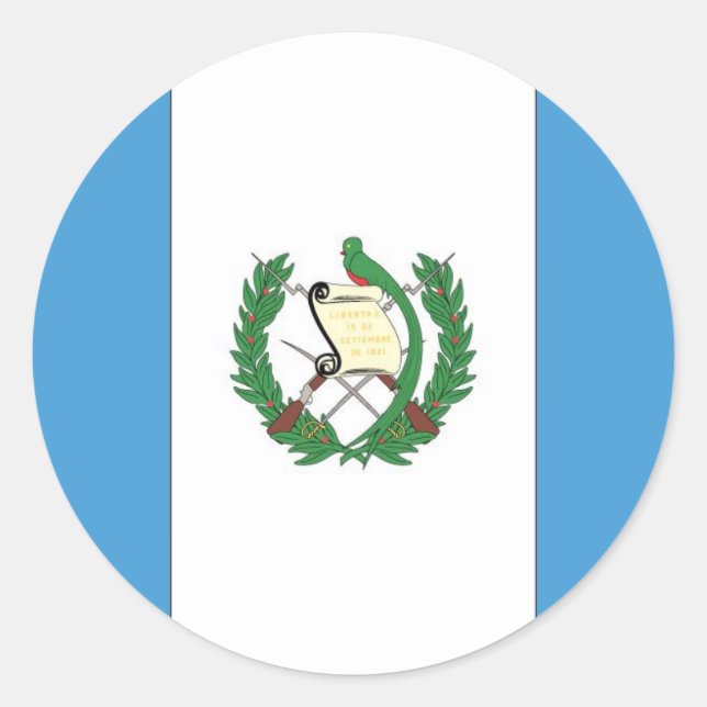 Sticker Rond Le drapeau du Guatemala (Devant)