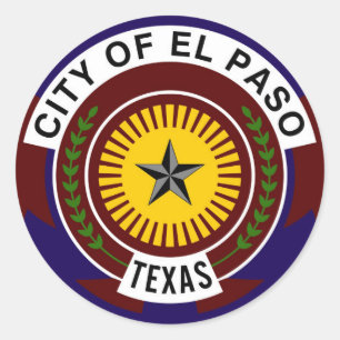 Sticker Rond le drapeau el paso américains symbole texas