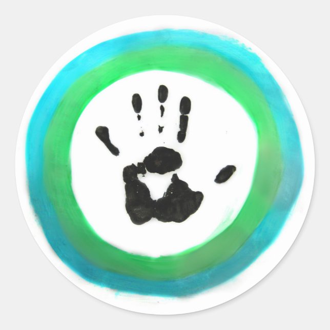 Sticker Rond Le drapeau humain (Devant)