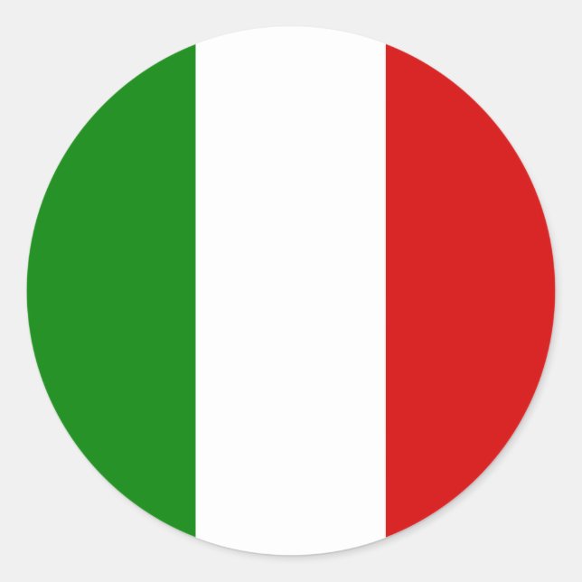Sticker Rond Le drapeau italien (Devant)