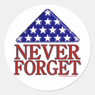 Sticker Rond Le Drapeau-Jamais plié des Etats-Unis oublient