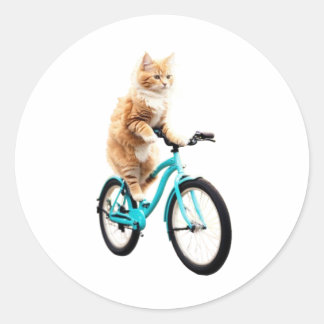 Sticker Rond Le drôle de chat