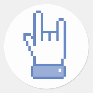 Sticker Rond le facebook aiment le pixel de signe de main de