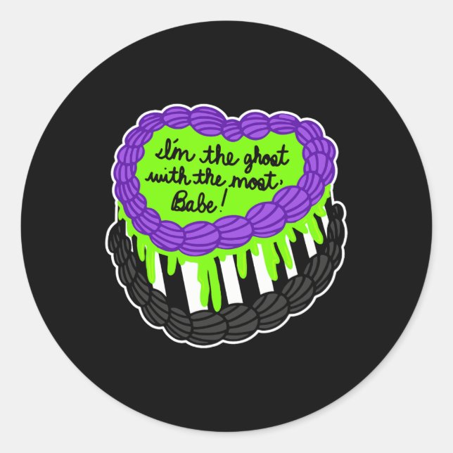 Sticker Rond Le Fantôme Avec Le Plus Bébé Halloween Conception  (Devant)