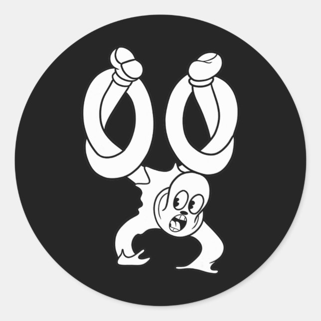 Sticker Rond Le fantôme clown tordu (Devant)