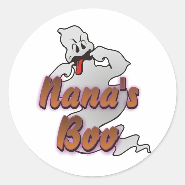 Sticker Rond Le fantôme d'Halloween de Nana (Devant)