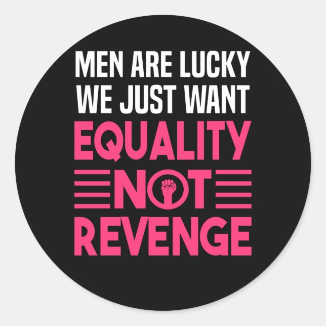 Sticker Rond Le féminisme L'égalité Le pouvoir des femmes (Devant)