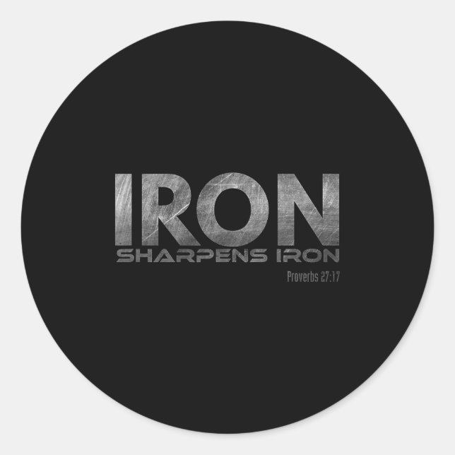 Sticker Rond Le fer aiguise le fer (Devant)