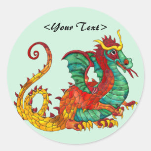 Sticker Rond Le feu de dragon
