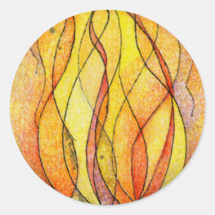 Sticker Rond Le feu de quatre éléments