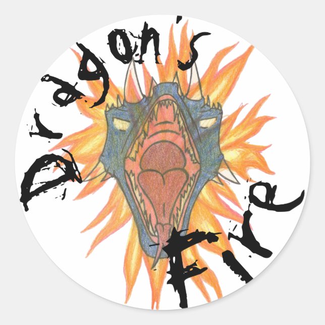Sticker Rond Le feu du dragon (Devant)