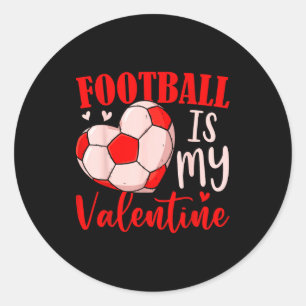 Sticker Rond Le football est mon coach de la Saint-Valentin amo
