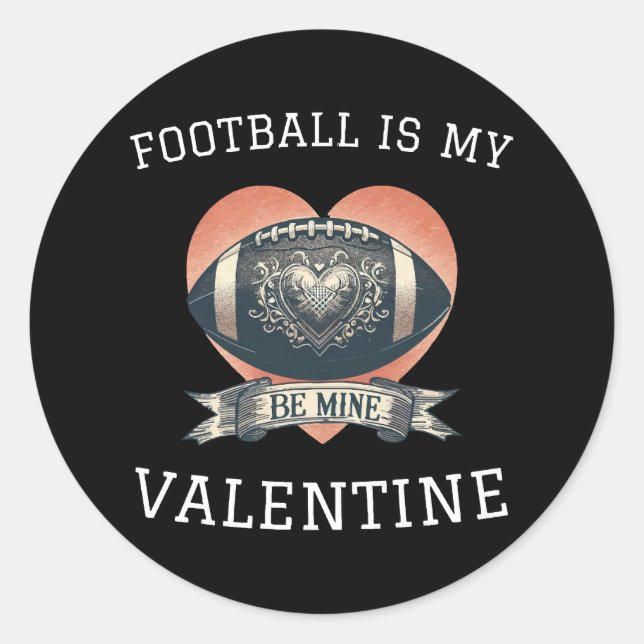 Sticker Rond Le football est mon Saint-Valentin (Devant)