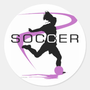 Sticker Rond Le football - filles - rose
