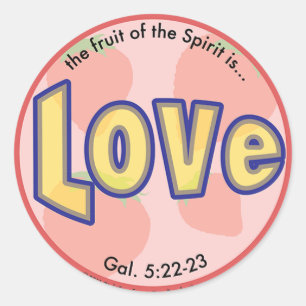 Sticker Rond Le fruit d'amour de l'esprit repère l'autocollant