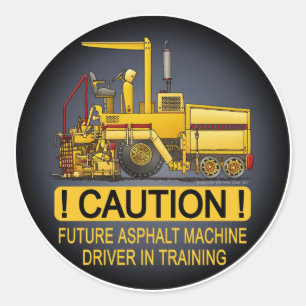 Sticker Rond Le futur conducteur de machine de pavage