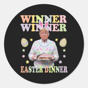 Sticker Rond Le gagnant du dîner de Pâques Le président Trump e