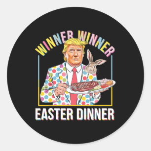 Sticker Rond Le gagnant du dîner de Pâques Le président Trump e