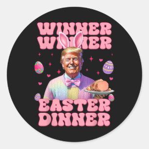 Sticker Rond Le gagnant du dîner de Pâques Le président Trump e