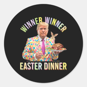Sticker Rond Le gagnant du dîner de Pâques Le président Trump e