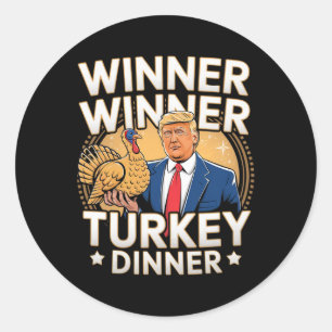 Sticker Rond Le gagnant du dîner turc Trump Thanksgiving