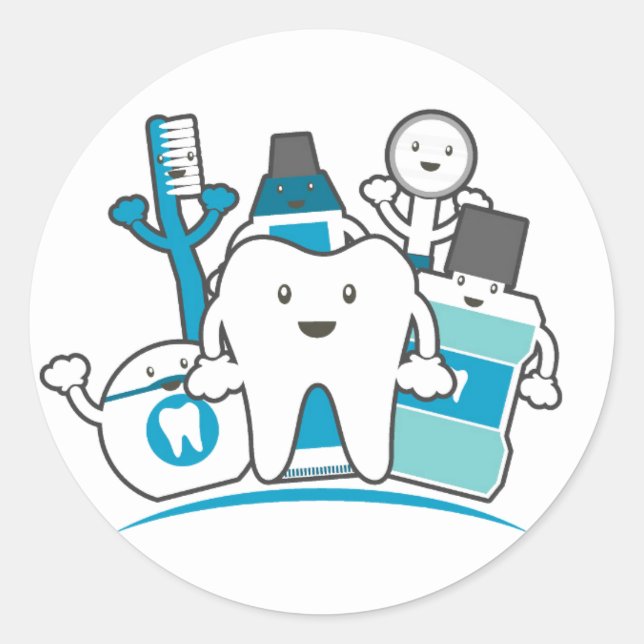 Sticker Rond Le gang des dents propres (Devant)