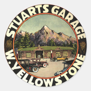 Sticker Rond Le garage Yellowstone de Stuart
